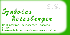 szabolcs weissberger business card